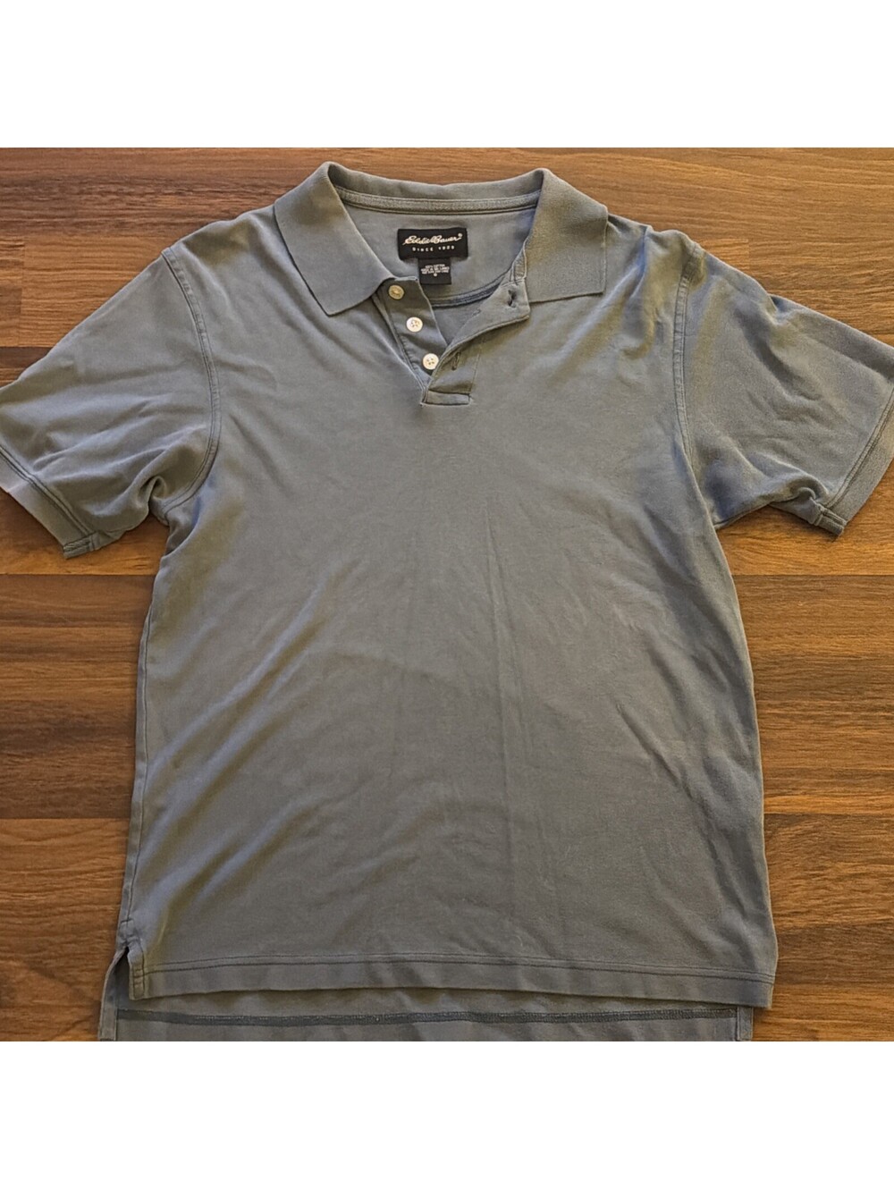 Eddie Bauer Men’s Polo Shirt, Short Sleeve, grey Blue, Small